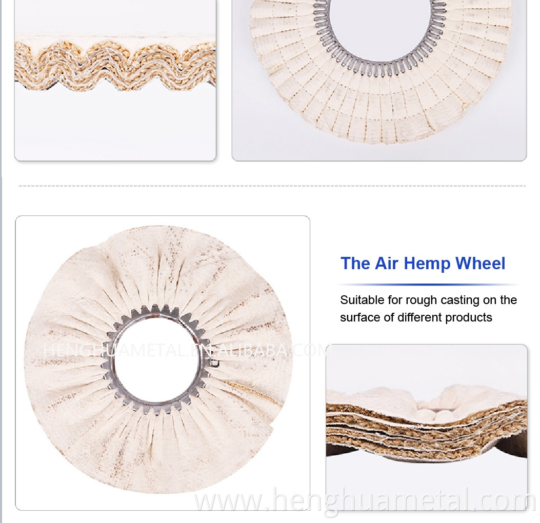 HENGHUA 2022 AIR Hemp Wheel Polishing Flap Wheels Sisal Buffing Polishing Wheel for Polishing Stainless Steel